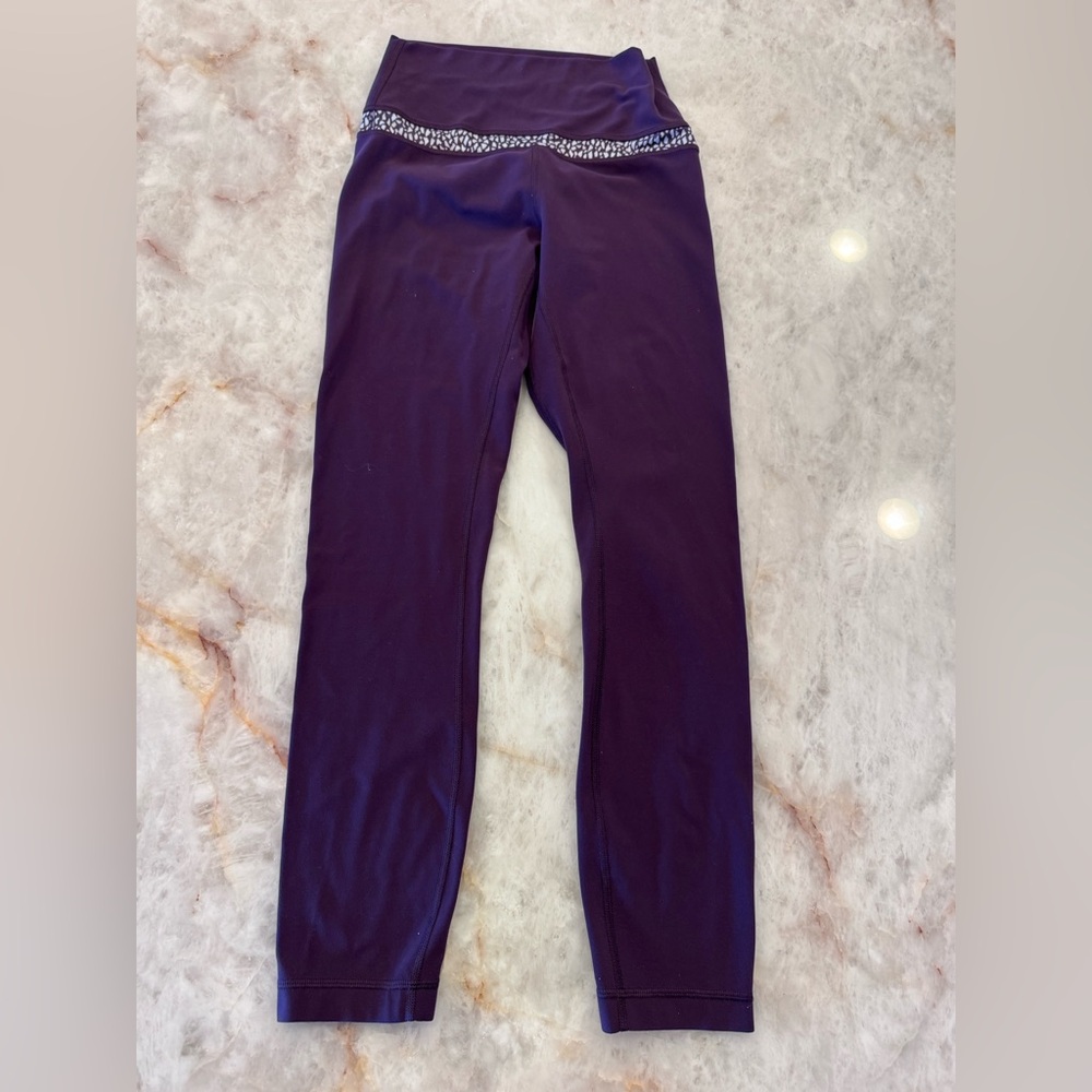 Lululemon leggings with designed band size 4 purple